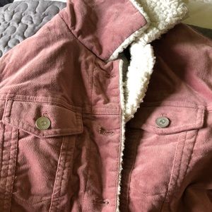 Sherpa/faux suede girls bomber jacket.